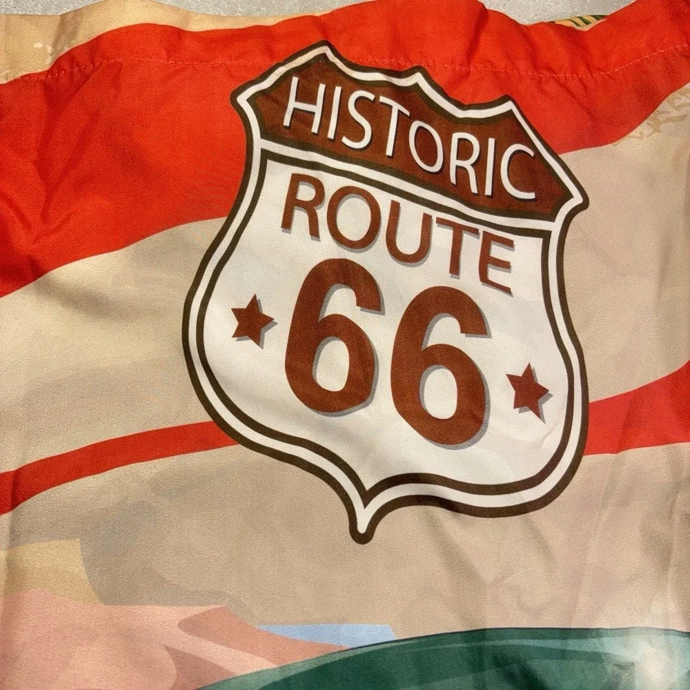 Mictap Flat Sheet Twin 100 %  Polyester Made In Turkey Route 66 Old Cars Pattern